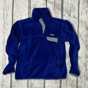 Patagonia Snap Fleece Pullover Sweater Jacket Womens Blue